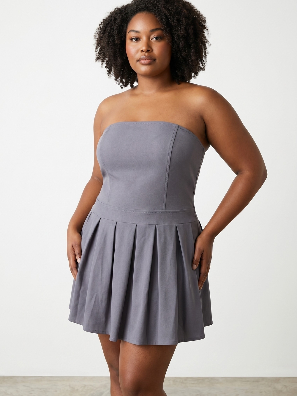 NWOT SHEIN Purple Strapless Circle Skater Skirt
